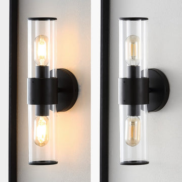 Quinn 15.5" Mid-Century Modern Iron/Acrylic LED Sconce - JONATHAN Y